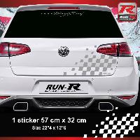 Adhesifs & Stickers Auto Sticker compatible avec coffre VOLKSWAGEN GOLF aufkleber - Argent - Run-R