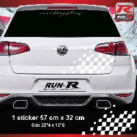 Adhesifs & Stickers Auto Sticker compatible avec coffre VOLKSWAGEN GOLF aufkleber - Blanc - Run-R