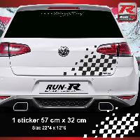 Adhesifs & Stickers Auto Sticker compatible avec coffre VOLKSWAGEN GOLF aufkleber - Noir - Run-R