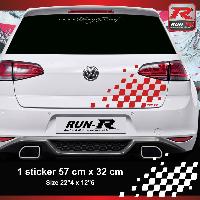 Adhesifs & Stickers Auto Sticker compatible avec coffre VOLKSWAGEN GOLF aufkleber - Rouge - Run-R