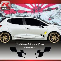 Adhesifs & Stickers Auto Sticker damier compatible avec Clio Megane Twingo - Noir - Run-R