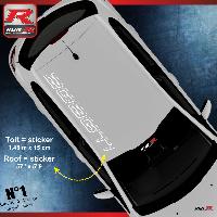 Adhesifs & Stickers Auto Sticker de toit compatible avec PEUGEOT 208 GTI - BLANC - Run-R