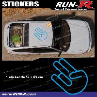 Adhesifs & Stickers Auto Sticker de toit JDM 83 cm bleu vif mat Japan Domestic Market compatible avec Honda Nissan Toyota Subaru Mazda - Run-R