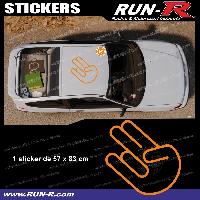 Adhesifs & Stickers Auto Sticker de toit JDM 83 cm orange mat Japan Domestic Market compatible avec Honda Nissan Toyota Subaru Mazda - Run-R