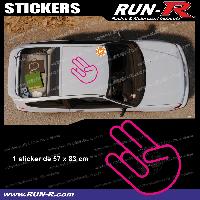 Adhesifs & Stickers Auto Sticker de toit JDM 83 cm rose mat Japan Domestic Market compatible avec Honda Nissan Toyota Subaru Mazda - Run-R