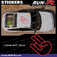 Adhesifs & Stickers Auto Sticker de toit JDM 83 cm rouge mat Japan Domestic Market compatible avec Honda Nissan Toyota Subaru Mazda - Run-R