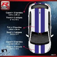 Adhesifs & Stickers Auto Sticker double bandes de toit et capot 00AEM compatible avec PEUGEOT 208 et 207 - MARINE - Run-R