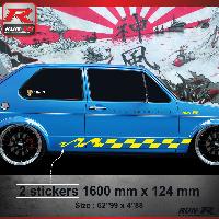 Adhesifs & Stickers Auto Sticker FUNNY 003J compatible avec VW Golf 1 Jaune - Run-R