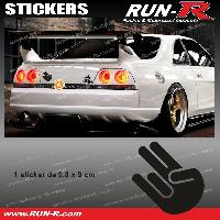 Adhesifs & Stickers Auto Sticker JDM 9 cm noir Japan Domestic Market compatible avec Honda Nissan Toyota Subaru Mazda - Run-R