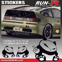 Adhesifs & Stickers Auto Sticker PANDA JDM noir Japan Domestic Market compatible avec Honda Nissan Toyota Subaru Mazda - Run-R