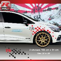 Adhesifs & Stickers Auto Sticker personnalisable compatible avec aile avant de RENAULT CLIO RS Rouge Argent - Run-R