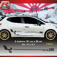 Adhesifs & Stickers Auto Sticker personnalisable compatible avec Clio RS - Look style Megane R26r Noir Argent - Run-R