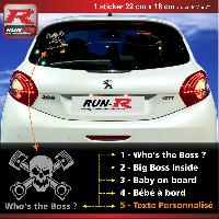 Adhesifs & Stickers Auto Sticker personnalisable pour vitre arriere 00BTA Argent - Run-R