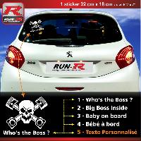 Adhesifs & Stickers Auto Sticker personnalisable pour vitre arriere 00BTB blanc - Run-R