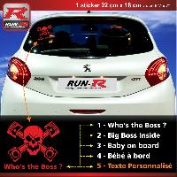 Adhesifs & Stickers Auto Sticker personnalisable pour vitre arriere 00BTR rouge - Run-R