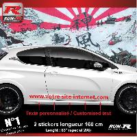 Adhesifs & Stickers Auto Sticker personnalise pour bas de caisse 00BWR Rouge - Run-R