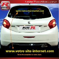 Adhesifs & Stickers Auto Sticker personnalise vitre arriere Jaune 00BVJ - Run-R