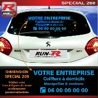 Adhesifs & Stickers Auto Sticker publicitaire personnalise pour vitre arriere 00BYB bleu - Run-R