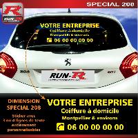 Adhesifs & Stickers Auto Sticker publicitaire personnalise pour vitre arriere 00BYJ jaune - Run-R