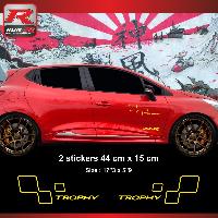 Adhesifs & Stickers Auto Sticker style damier 00FOJ Jaune - Run-R