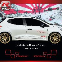 Adhesifs & Stickers Auto Sticker style SPORT TROPHY compatible avec Renault Clio et Megane - Rouge - Run-R