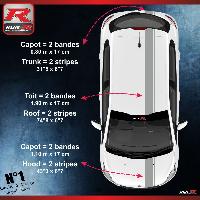 Adhesifs & Stickers Auto Stickers bande de toit asymetriques compatible avec PEUGEOT 208 et 207 - Argent - Run-R