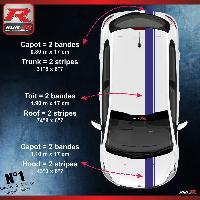 Adhesifs & Stickers Auto Stickers bande de toit asymetriques compatible avec PEUGEOT 208 et 207 - MARINE - Run-R