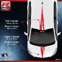 Adhesifs & Stickers Auto Stickers dechirure compatible avec le toit et le capot des PEUGEOT 208 et 207 - ROUGE - Run-R