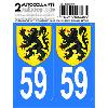 Adhesifs & Stickers Autocollant departement 59 - LION DES FLANDRES -x2-