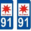 Adhesifs & Stickers Autocollant departement 91 - ESSONNE -x2-