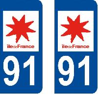 Adhesifs & Stickers Autocollant departement 91 - ESSONNE -x2- Adhesifs & Stickers Autocollant departement 91 - ESSONNE -x2-