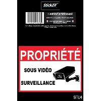 Adhesifs & Stickers PROPRIETE SOUS VIDEO SURVEILLANCE Adhesif pre-decoupe - Dimension 9 x 6.5 cm - Resistant UV Adhesifs & Stickers PROPRIETE SOUS VIDEO SURVEILLANCE Adhesif pre-decoupe - Dimension 9 x 6.5 cm - Resistant UV