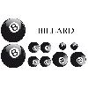 Adhesifs & Stickers Set Adhesifs -ELEMENT BILLARD- Noir et Blanc - Car Deco