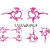Adhesifs & Stickers Set Adhesifs -ELEMENT CORAZONES- Rose - Car Deco