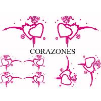 Adhesifs & Stickers Set Adhesifs -ELEMENT CORAZONES- Rose - Car Deco Adhesifs & Stickers Set Adhesifs -ELEMENT CORAZONES- Rose - Car Deco