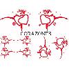 Adhesifs & Stickers Set Adhesifs -ELEMENT CORAZONES- Rouge - Car Deco