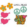 Adhesifs & Stickers Set Adhesifs -ELEMENT LOVE AND PEACE- Full Color - Car Deco