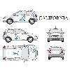 Adhesifs & Stickers Set complet Adhesifs -CALIFORNIA- Bleu - Taille S - Car Deco