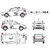 Adhesifs & Stickers Set complet Adhesifs -CALIFORNIA- Noir - Taille S - Car Deco