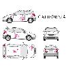 Adhesifs & Stickers Set complet Adhesifs -CALIFORNIA- Rose - Taille S - Car Deco