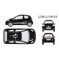 Adhesifs & Stickers Set complet Adhesifs -CORAZONES- Blanc - Taille M - Car Deco Adhesifs & Stickers Set complet Adhesifs -CORAZONES- Blanc - Taille M - Car Deco