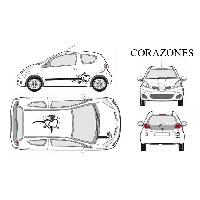 Adhesifs & Stickers Set complet Adhesifs -CORAZONES- Noir - Taille M - Car Deco Adhesifs & Stickers Set complet Adhesifs -CORAZONES- Noir - Taille M - Car Deco