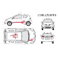 Adhesifs & Stickers Set complet Adhesifs -CORAZONES- Rouge - Taille M - Car Deco Adhesifs & Stickers Set complet Adhesifs -CORAZONES- Rouge - Taille M - Car Deco