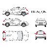 Adhesifs & Stickers Set complet Adhesifs -DRAGON- Argent - Taille M - Car Deco