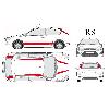 Adhesifs & Stickers Set complet Adhesifs -RS- Rouge - Taille M - Car Deco