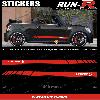 Adhesifs Mini 2 stickers MINI COOPERS S 140 cm - ROUGE lettres BLANCHES - Run-R