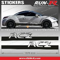 Adhesifs Peugeot 2 stickers compatible avec PEUGEOT RCZ 200 cm - NOIR - Run-R