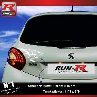 Adhesifs Peugeot Sticker Lion Blanc 29 cm compatible avec PEUGEOT 208 - 207 - 206 - Run-R