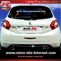 Adhesifs Peugeot Sticker personnalise vitre arriere Blanc 00BVB - Run-R