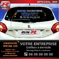 Adhesifs Peugeot Sticker publicitaire personnalise pour vitre arriere 00BYA Argent - Run-R
